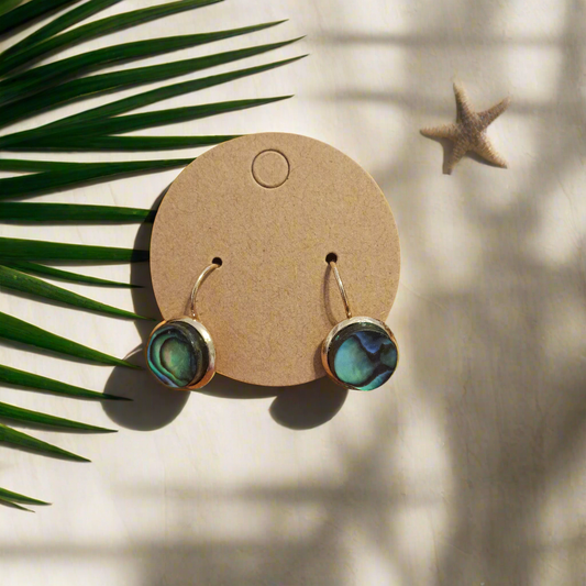 Abalone Bezel Huggies