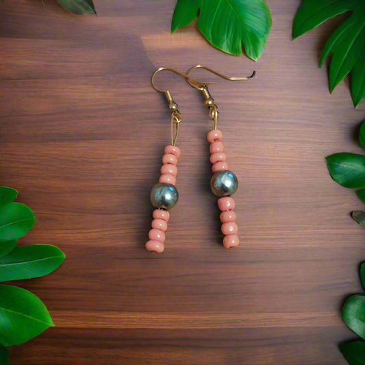 Hawaiian Pearl Style Drop Earrings
