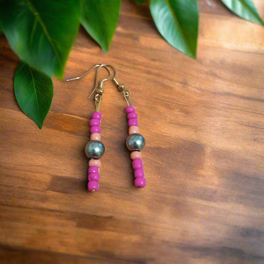 Hawaiian Pearl Style Drop Earrings