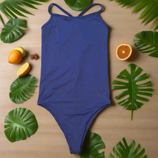 Highcut Adjustable Crossback One Piece ( Sapphire Blue)