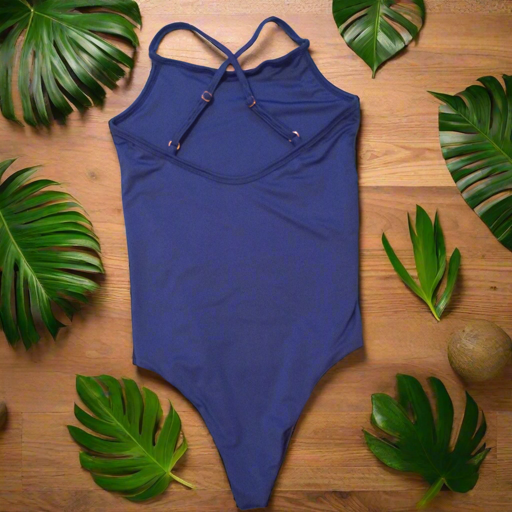 Highcut Adjustable Crossback One Piece ( Sapphire Blue)