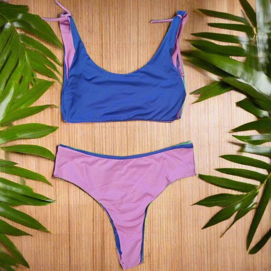 Reversible Handmade Bikini (Lavender and Royal Blue)