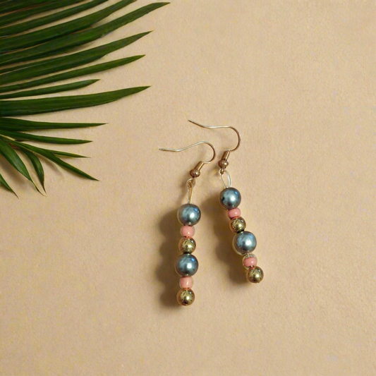 Hawaiian Pearl Style Drop Earrings