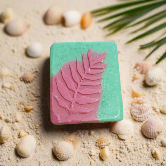 2 Tone Goat Milk Soap (Deep Pink and Seafoam) - Vanilla