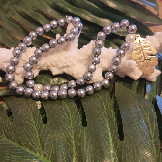 Tropical Foliage Elastic Stretch Necklace