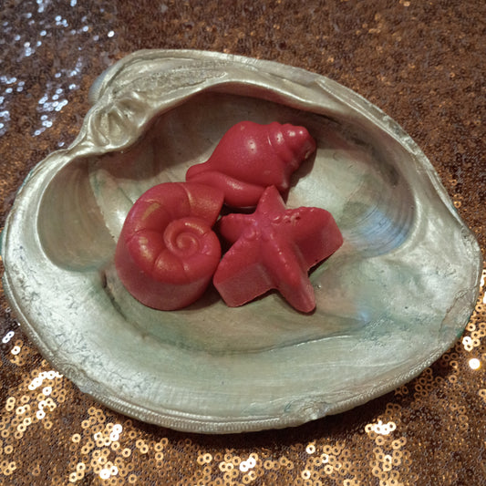 Mini Goat Milk Seashell Soap (Set of 3 Deep Pink)